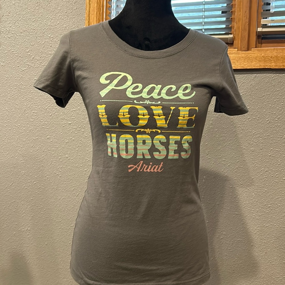 Ariat Peace, Love, Horses T-shirt Size S